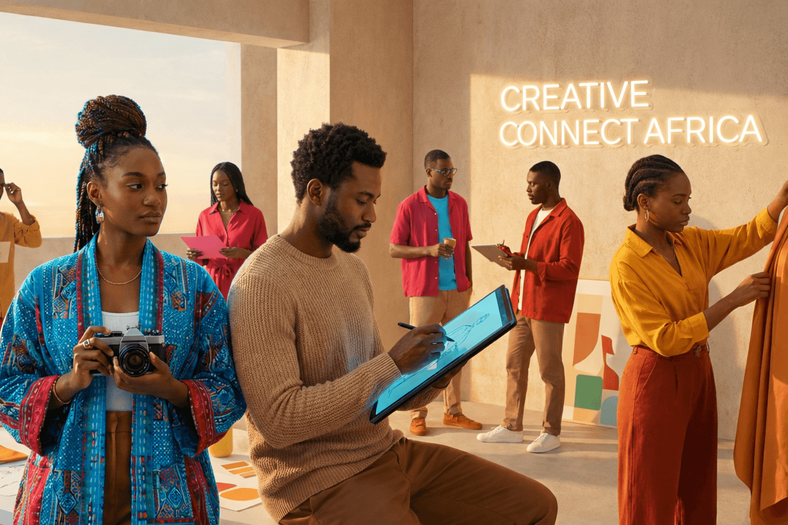 Creative Connect Africa community members at work