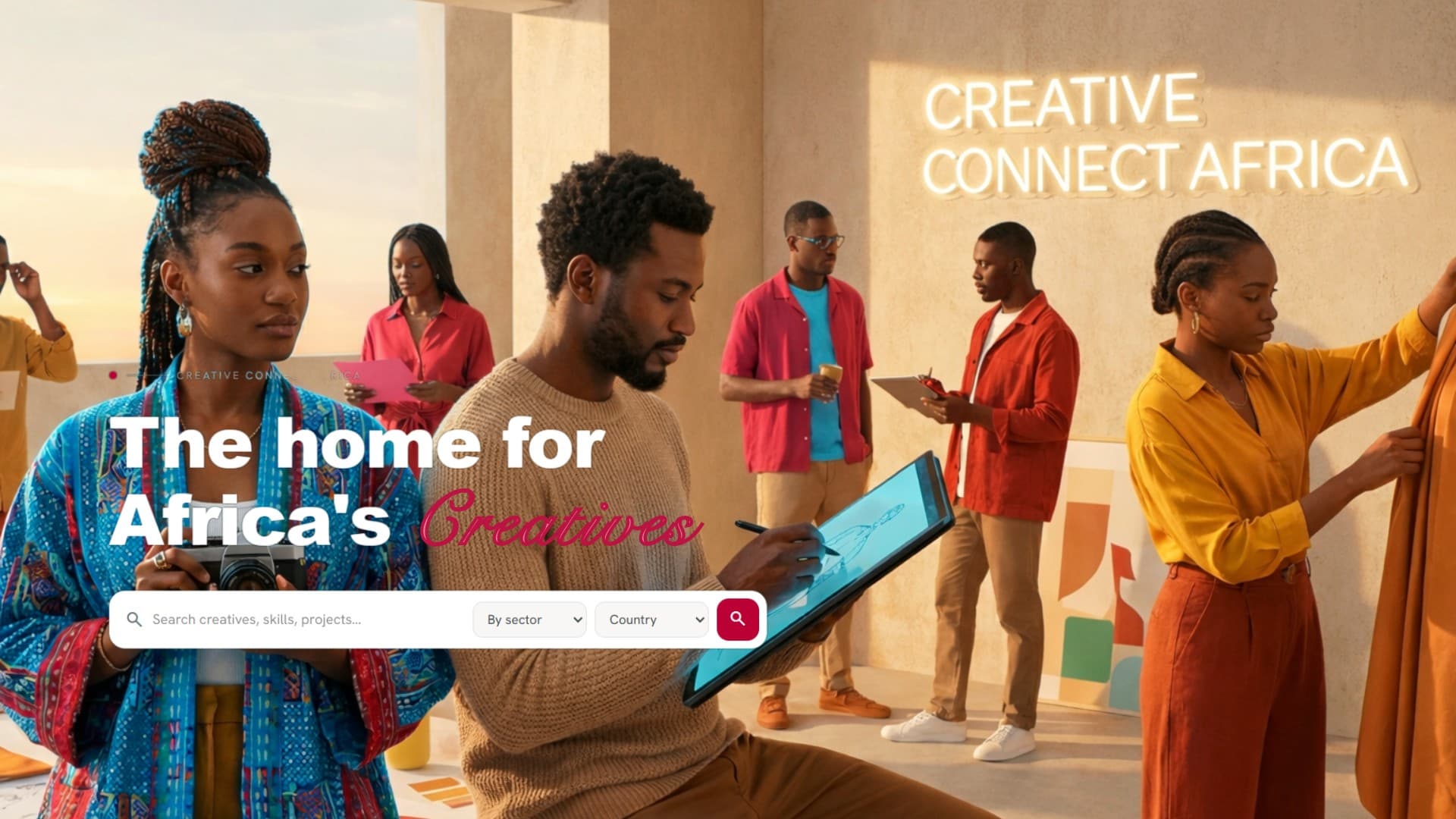 Creative Connect Africa community members at work